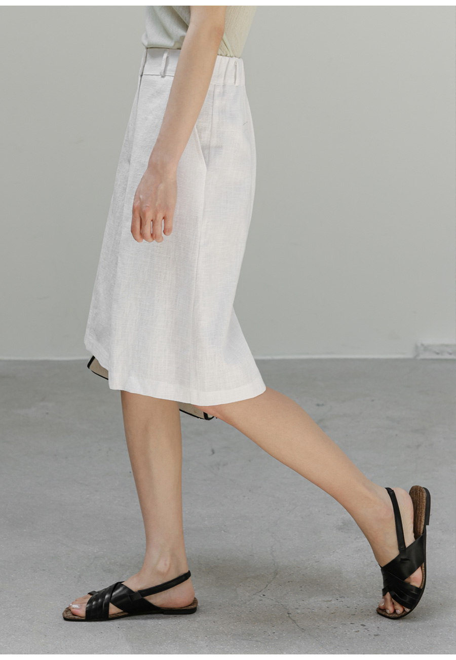 ORIJE LINEN BERMUDA SHORTS - 2 COLORS WHITE