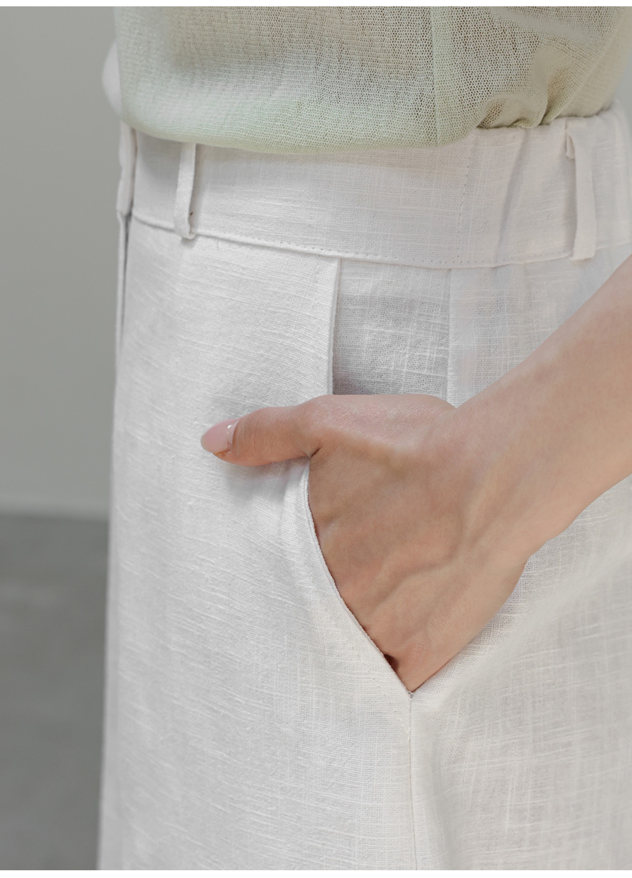 ORIJE LINEN BERMUDA SHORTS - 2 COLORS WHITE