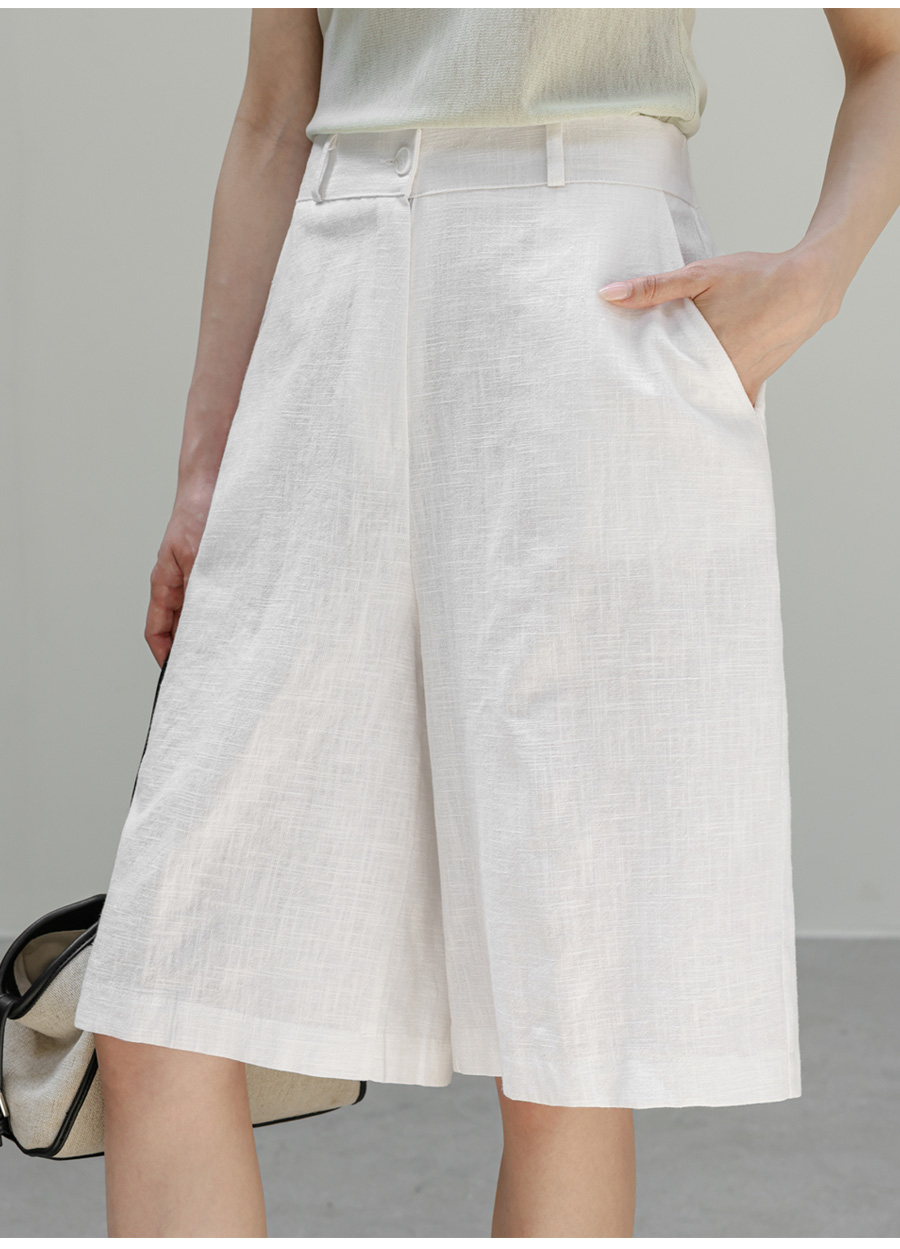 ORIJE LINEN BERMUDA SHORTS - 2 COLORS WHITE