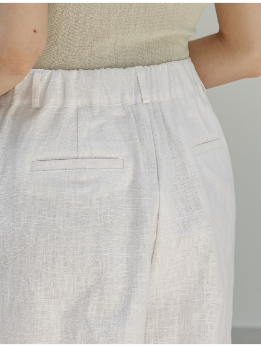ORIJE LINEN BERMUDA SHORTS - 2 COLORS WHITE