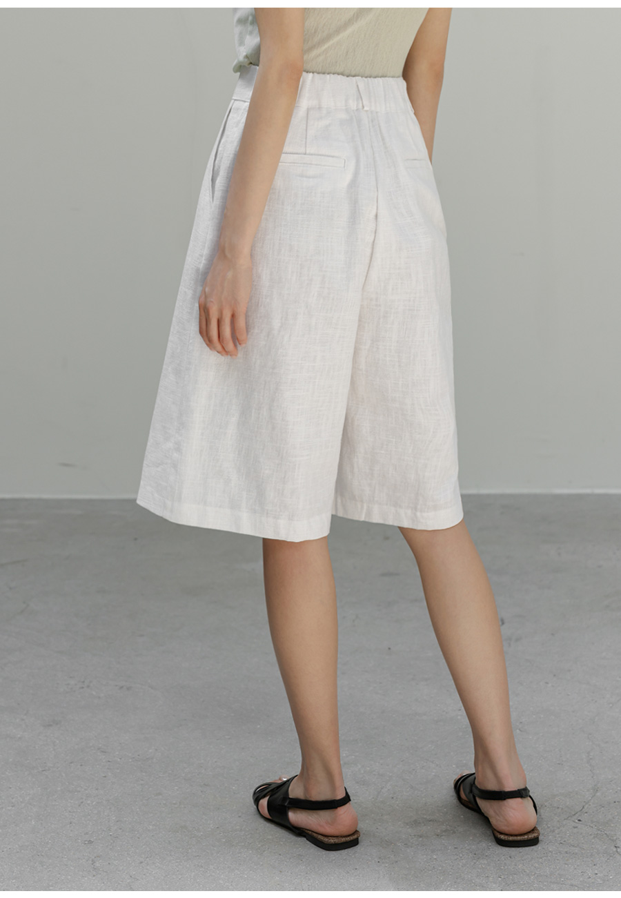 ORIJE LINEN BERMUDA SHORTS - 2 COLORS WHITE