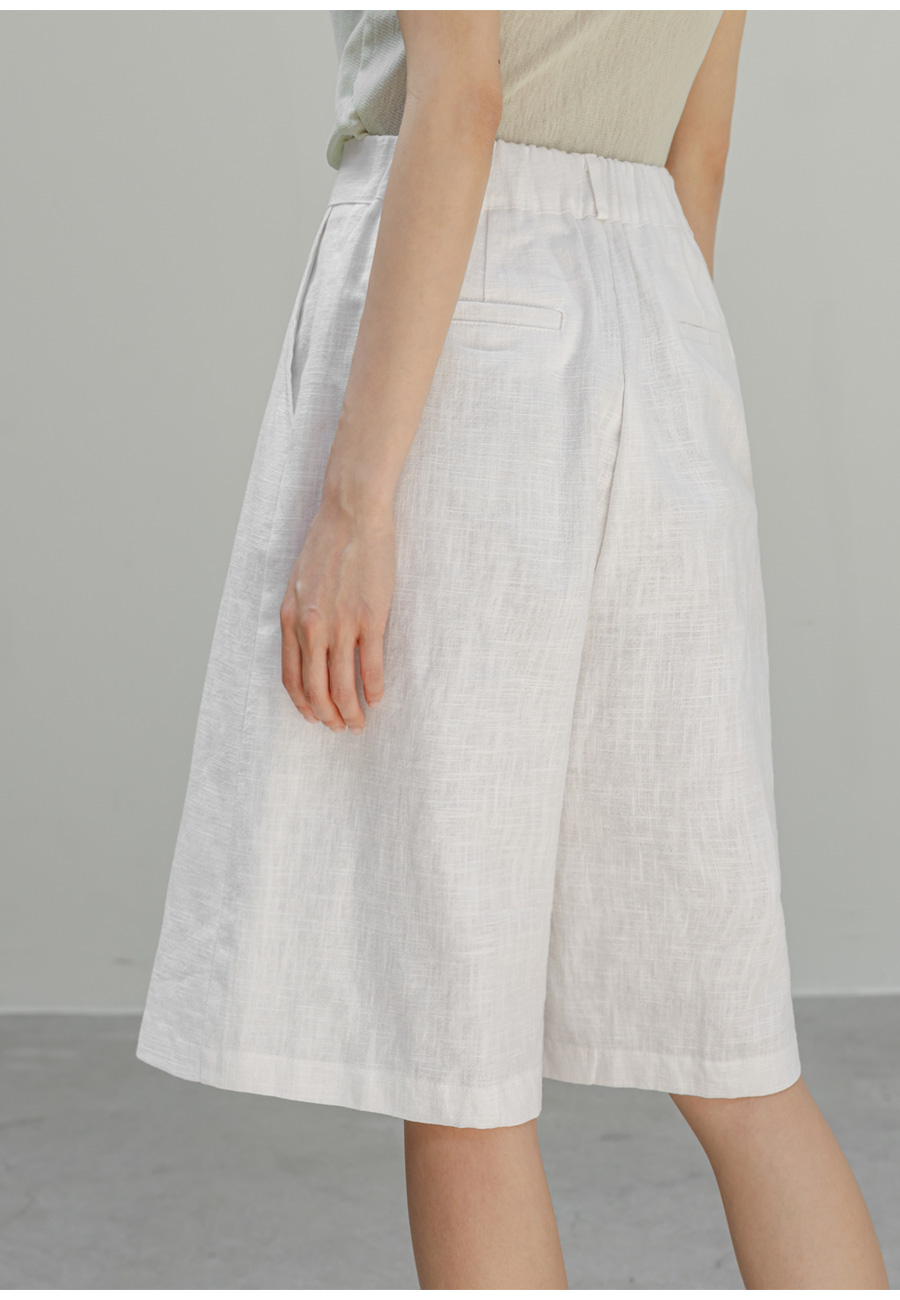 ORIJE LINEN BERMUDA SHORTS - 2 COLORS WHITE