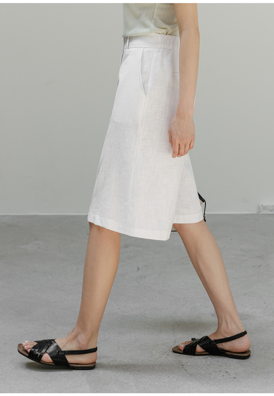 ORIJE LINEN BERMUDA SHORTS - 2 COLORS WHITE