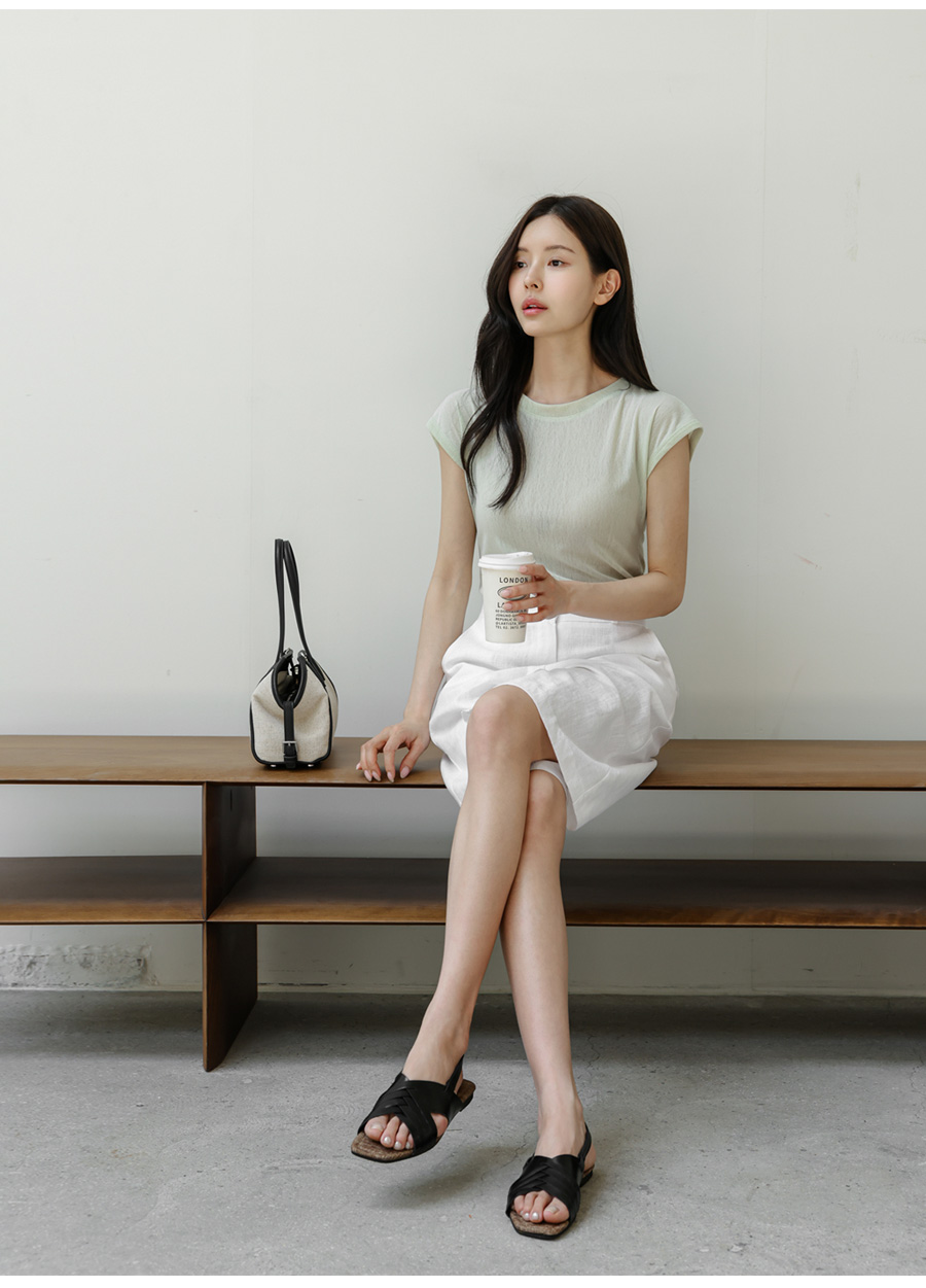 ORIJE LINEN BERMUDA SHORTS - 2 COLORS WHITE